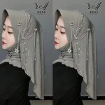 Hard Brim Hijab Factory - OEM/ODM with Star Moon Golden Yarn Fabric From Manufacturer