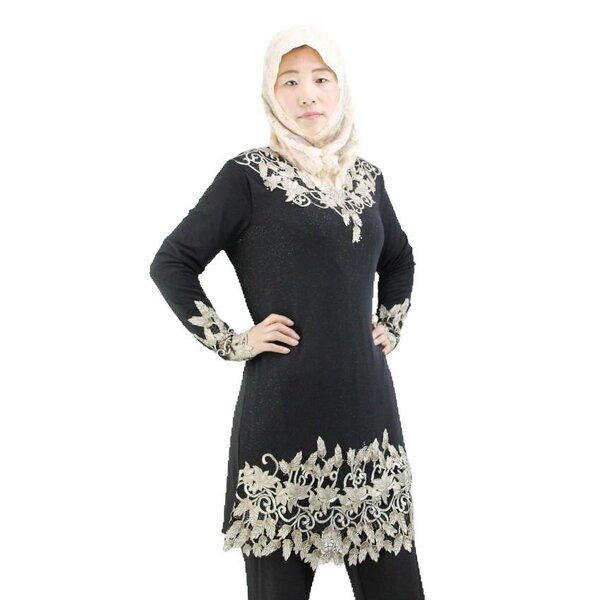Muslim Women's Dress Factory - OEM/ODM 2022 New Long Sleeve Elastic Crystal Cotton Embroidered