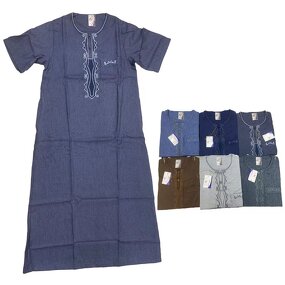 Boy's Abaya Robe Manufacturer - OEM/ODM Popular Round Neck Short-sleeved Simple Embroidery Dubai