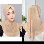 Hijab Scarf Manufacturer - OEM/ODM Fashion High-Density Mesh Lotus Leaf Pull-On