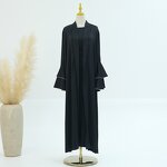 Ramadan Kaftan Factory - OEM/ODM 2024 Ruffle Sleeves Open Cardigan Kimono Islamic Clothing