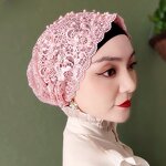 Hijab Cap Factory - OEM/ODM Luxury Hand-Embroidered Beaded Floral Heavy Craftsmanship