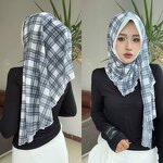 Hijab Scarf Factory - OEM/ODM New Design Chiffon Breathable Grid Print Head Cover