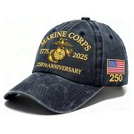 Marine Corps Cap Factory - OEM/ODM 250th Anniversary Custom Print 6-Panel Vintage 100% Cotton