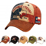 Republic of Texas Cap Manufacturer - OEM/ODM High Quality 100% Cotton Embroidery Curved Brim Vintage