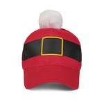 Santa Baseball Cap Factory - OEM/ODM Newest Embroidery Logo 5 Panel Red & White Pom Cap