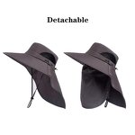 Fishing Visor Hat Factory - OEM/ODM New Outdoor UPF 50+ Bucket Cap Foldable Detachable Face