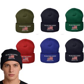 USA Flag Beanie Manufacturer - OEM/ODM Wholesale Cheap REJECTING KINGS 1776 Unisex Y2K Acrylic