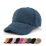 Winter Baseball Cap Factory - OEM/ODM Faux Lamb Wool Plush Thickened 6 Panel Unstructured