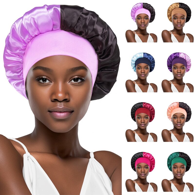 Satin Hair Bonnet Factory - OEM/ODM Cheap Custom Two Tone Adjustable