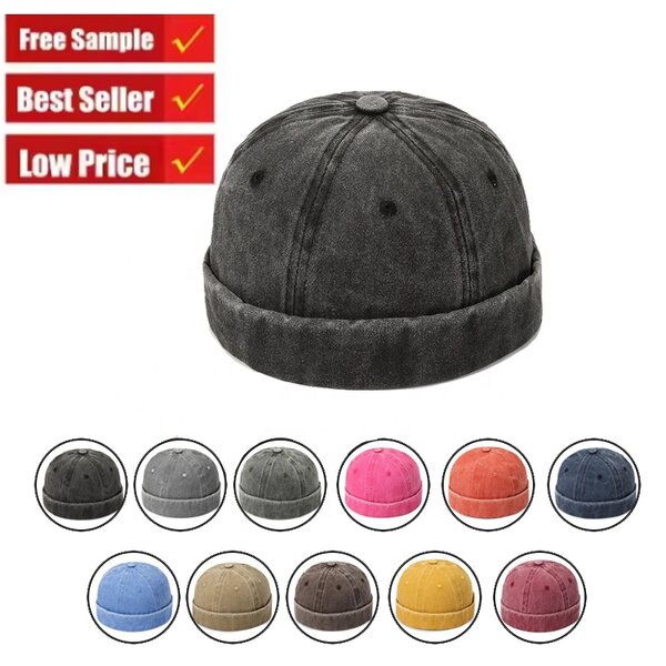 Skull Beanie Factory - OEM/ODM Custom Washed Distressed Melon Docker Rolled Landlord Hat