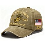 Marine Corps Cap Factory - OEM/ODM 250th Anniversary Custom Print 6-Panel Vintage 100% Cotton