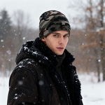 Camouflage Beanie Factory - OEM/ODM Men's Winter Warm with Casual Camouflage Jacquard 3D Embroidery