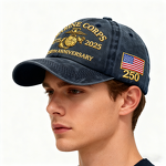 Marine Corps Cap Factory - OEM/ODM 250th Anniversary Custom Print 6-Panel Vintage 100% Cotton