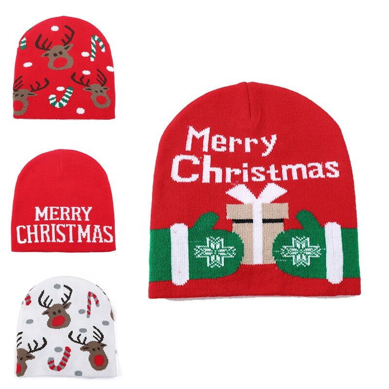 Xmas Beanie Manufacturer - OEM/ODM Cheap Custom Jacquard Knit Beanies Christmas Winter Knitted