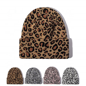 Leopard Print Beanie Manufacturer - OEM/ODM Wholesale Warm Winter Women's Soft Knitted Cuff