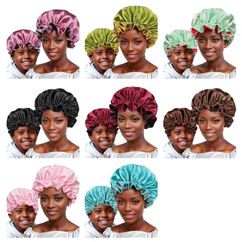 Satin Bonnet Sets Manufacturer - OEM/ODM Wholesale Multiple Color Reversible Mommy and Me