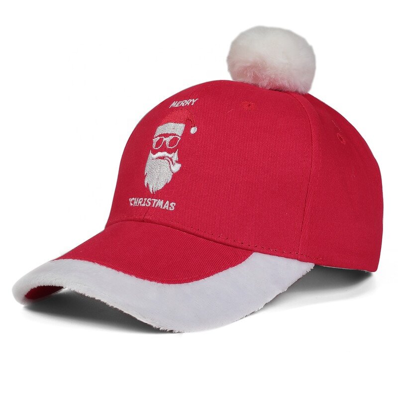 Christmas Baseball Cap Manufacturer - OEM/ODM 2022 Newest 6 Panel Embroidery New Year Red & White