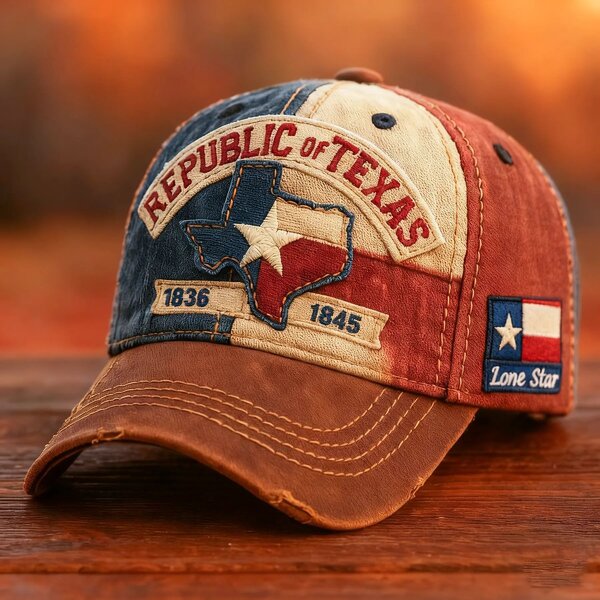 Republic of Texas Cap Manufacturer - OEM/ODM High Quality 100% Cotton Embroidery Curved Brim Vintage