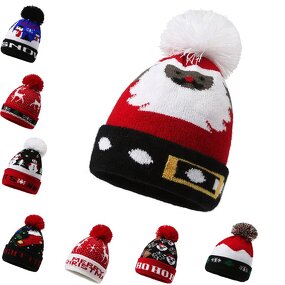 Christmas Knit Beanie Factory - OEM/ODM Custom Children Jacquard Winter Knitted with Pompom