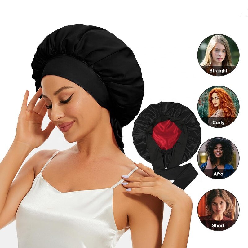 Satin Bonnet Manufacturer - OEM/ODM Fashion Double Layer for Sleeping Curly Hair
