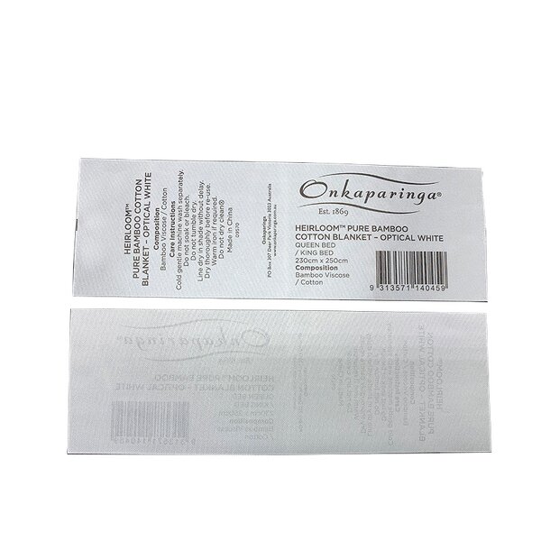 Woven Care Label Manufacturer - OEM/ODM Highly Recommended 100% Cotton Garment Warning