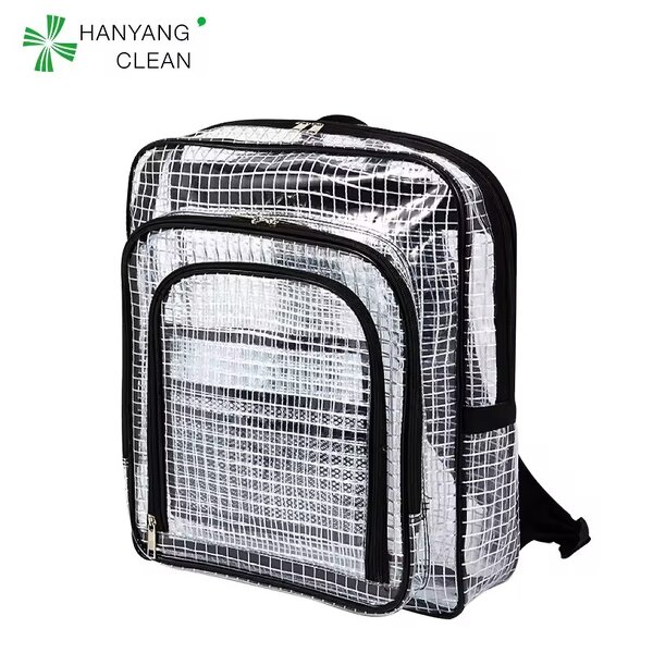 Clear PVC Backpack Factory - OEM/ODM White Anti-Static Dustproof Cleanroom Grid Shoulder