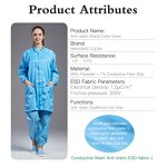 ESD Labcoat Manufacturer - OEM/ODM H-1120 Unisex Button Closure Polyester Conductive Fiber