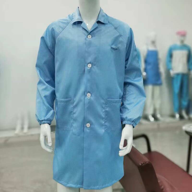 ESD Labcoat Manufacturer - OEM/ODM H-1120 Unisex Button Closure Polyester Conductive Fiber