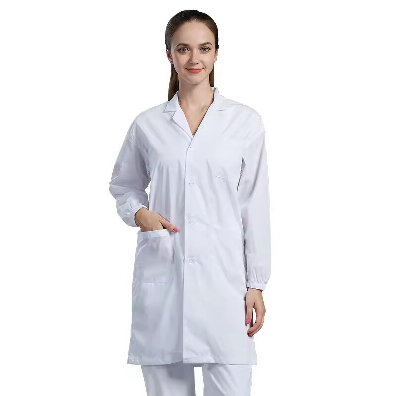 Men's Robe Factory - OEM/ODM Custom H-1120 Long Sleeve White Doctor Safety