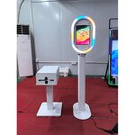 Photo Booth Factory - Oval Head iPad Mirror Booth with Flash & Umbrella