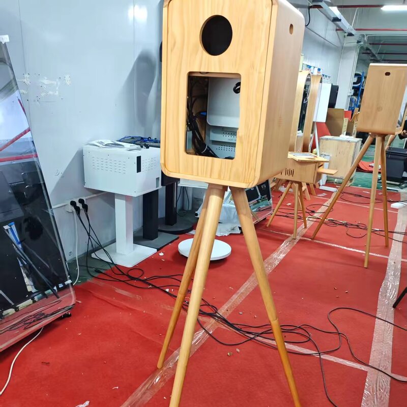 Photo Booth Supplier - Double-sided Retro Wooden with Printer Stand