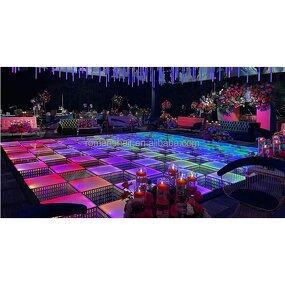 LED Dance Floor Supplier - 2024 Wedding Lighted Tempered Glass Magnetic