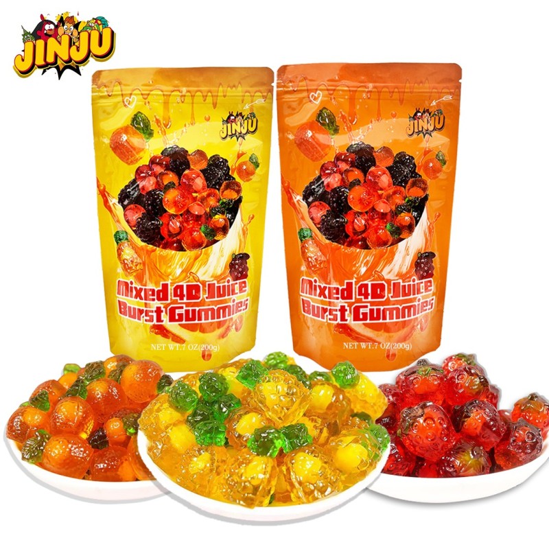Peelable Gummies Manufacturer - OEM 4D Jelly Juice Content 50%