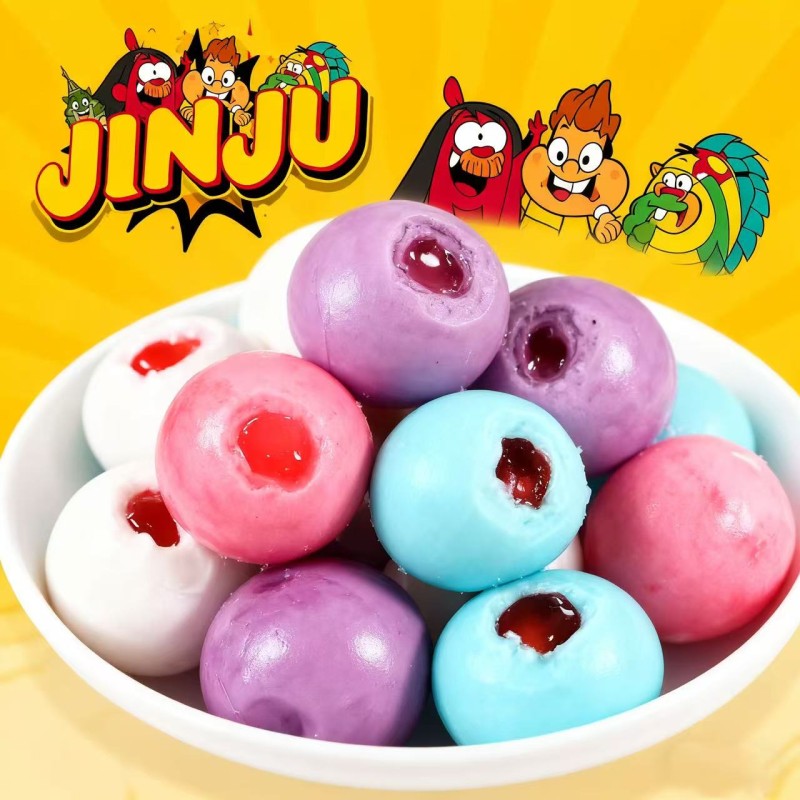 Mixed Fruit Gummies Supplier - OEM Ball-Shaped Jam Jelly Halloween