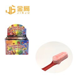 牙刷糖供应商-代工草莓味果冻带果酱