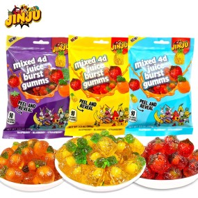 Fruit Gummies Manufacturer - Bulk 4D Jelly Peelable Juice Content