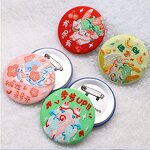 Button Pin Badge Manufacturer - Custom Logo Soft Plush Embroidery Tin