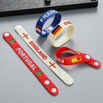 Silicone Wristband Manufacturer - Custom National Flag Adjustable Button Sports