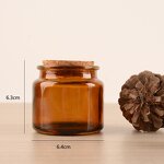 Glass Candle Jars Supplier - 100ML Empty Amber with Wooden Lids Custom