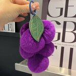 Plush Keychain Manufacturer - Cute Purple Grapes Stuffed Fruit Pom Pom Kawaii