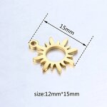 Metal Charm Manufacturer - Mini Stainless Steel Sun Flower Gold Plated