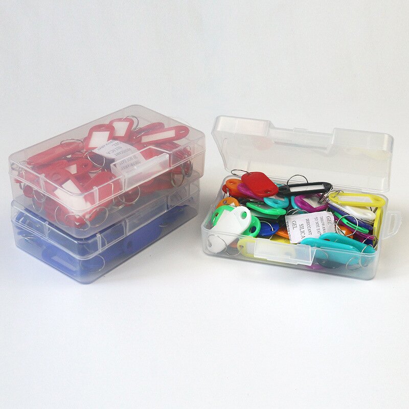 Key Tags Supplier - 50pcs Pack Plastic with Split Key Ring Label Window