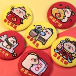 Pin Badge Manufacturer - Custom Logo Embroidered Button Fabric Round