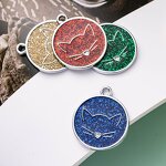 Pet Collar Name Tag Manufacturer - Cute Glitter Cat Sublimation Blank Metal