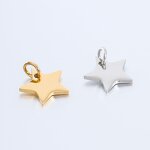 Metal Charms Factory - Stainless Steel Star Gold Plated DIY Bracelet Pendant