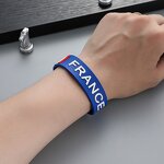 Silicone Wristband Manufacturer - Custom National Flag Adjustable Button Sports