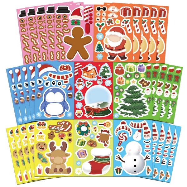 Paper Sticker Manufacturer - Waterproof Self-Adhesive Christmas Puzzle Cartoon