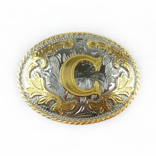 Belt Buckle Supplier - Custom Western Cowboy A-Z Alphabet Letter for Men