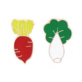 Brooch Pin Manufacturer - Vegetable Cabbage Radish Custom Lapel Enamel